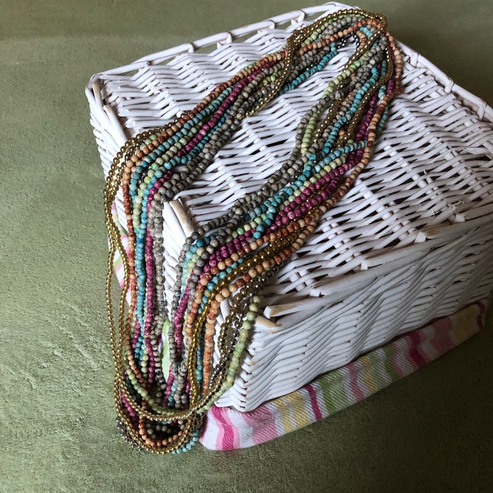 Twist A Bead necklaces clasps bundle stone metal plastic multicolor Vintage 80s - Picture 2 of 14